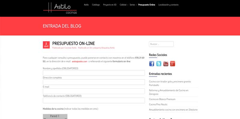 Diseño web de cocinas en Zaragoza